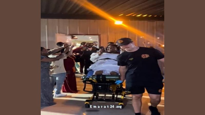 عروس تتعرض لحادثة أثناء الرقص وتكمل زفافها على نقالة عروس تتعرض لحادثة أثناء الرقص وتكمل زفافها على نقالة