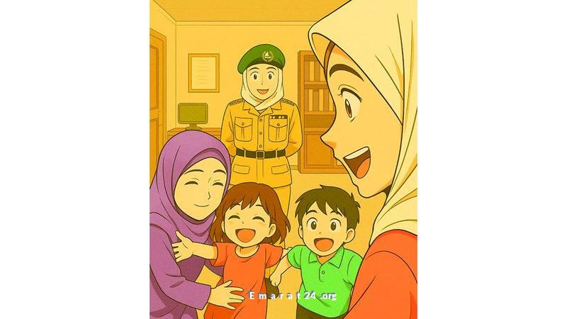 شرطة دبي تحقق حلم نزيلة بلقاء أطفالها بعد غياب طويل