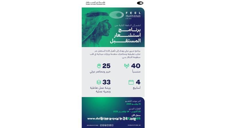اكاديمية دبي للمستقبل تطلق برنامج استشعار المستقبل وتفتح باب التسجيل اكاديمية دبي للمستقبل تطلق برنامج استشعار المستقبل وتفتح باب التسجيل