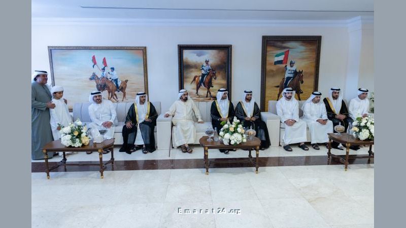 محمد بن راشد وحمدان ومكتوم بن محمد يحتفلون بزفاف بن غديّر والكتبي