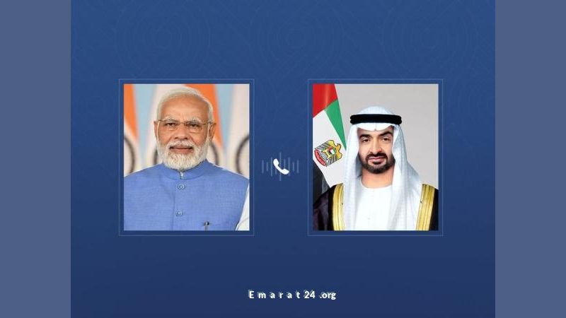 بحث هاتفي بين رئيس الدولة ورئيس وزراء الهند لتعزيز التعاون بين البلدين بحث هاتفي بين رئيس الدولة ورئيس وزراء الهند لتعزيز التعاون بين البلدين
