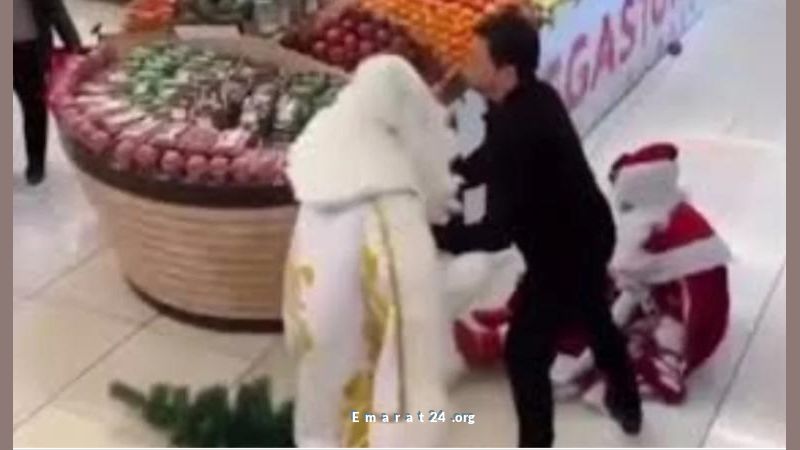«سانتا كلوز» يفقد السيطرة: شجار عنيف بين اثنين في متجر