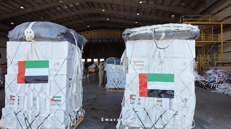 الإمارات تنفذ الإنزال الجوي للمساعدات الإنسانية الـ64 إلى غزة