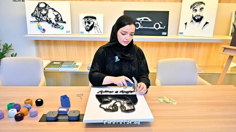 شما آل علي تروي قصص الوطن ورموزه بألوان الخيوط ولمعان المسامير