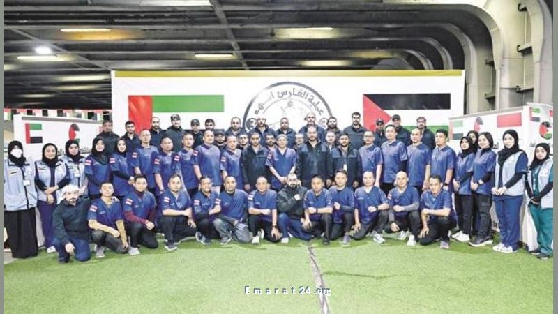 أعضاء البعثة الطبية الإماراتية في غزة يحتفلون بعيد الأضحى بالمستشفى الميداني أعضاء البعثة الطبية الإماراتية في غزة يحتفلون بعيد الأضحى بالمستشفى الميداني
