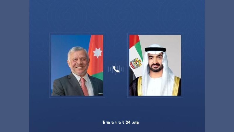 قمة هاتفية بين رئيس الدولة وملك الأردن حول الأوضاع الإقليمية قمة هاتفية بين رئيس الدولة وملك الأردن حول الأوضاع الإقليمية